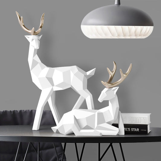 Geometric Deer Statue - Premium Peaks