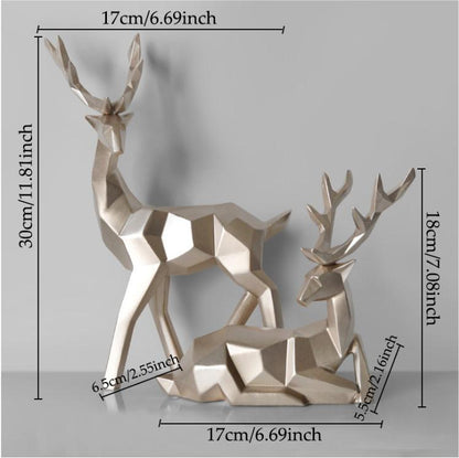 Geometric Deer Statue - Premium Peaks