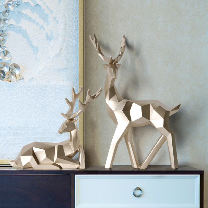 Geometric Deer Statue - Premium Peaks