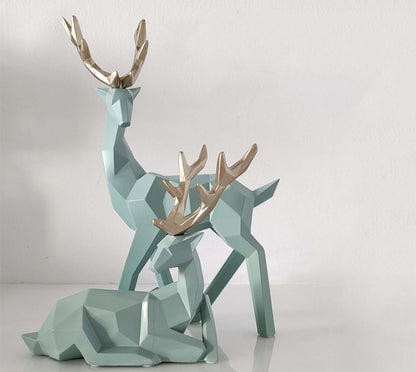 Geometric Deer Statue - Premium Peaks