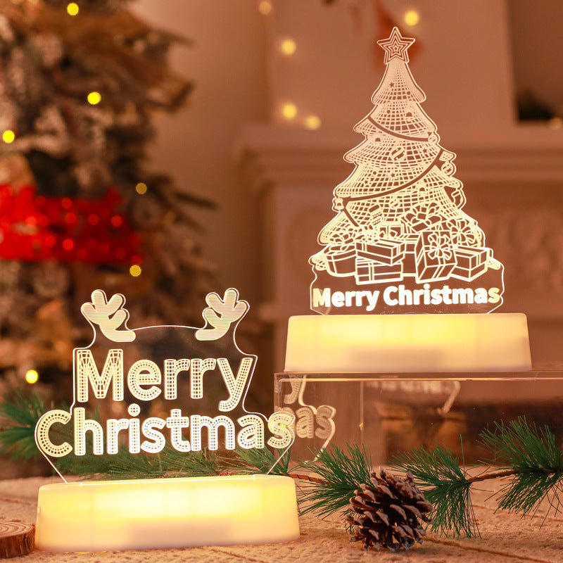 3D Acrylic LED Christmas Night Light - Premium Peaks