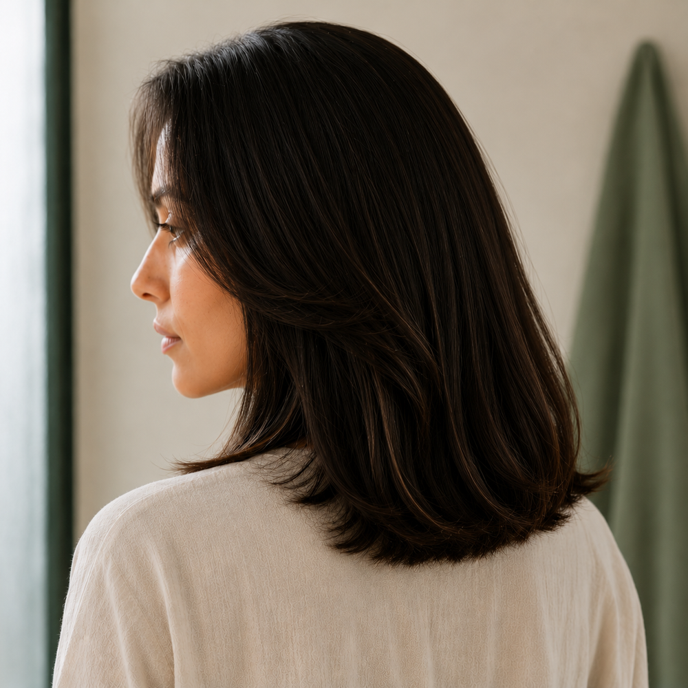 Smooth shiny hair after one pass with the Ionic Hair Dryer Brush