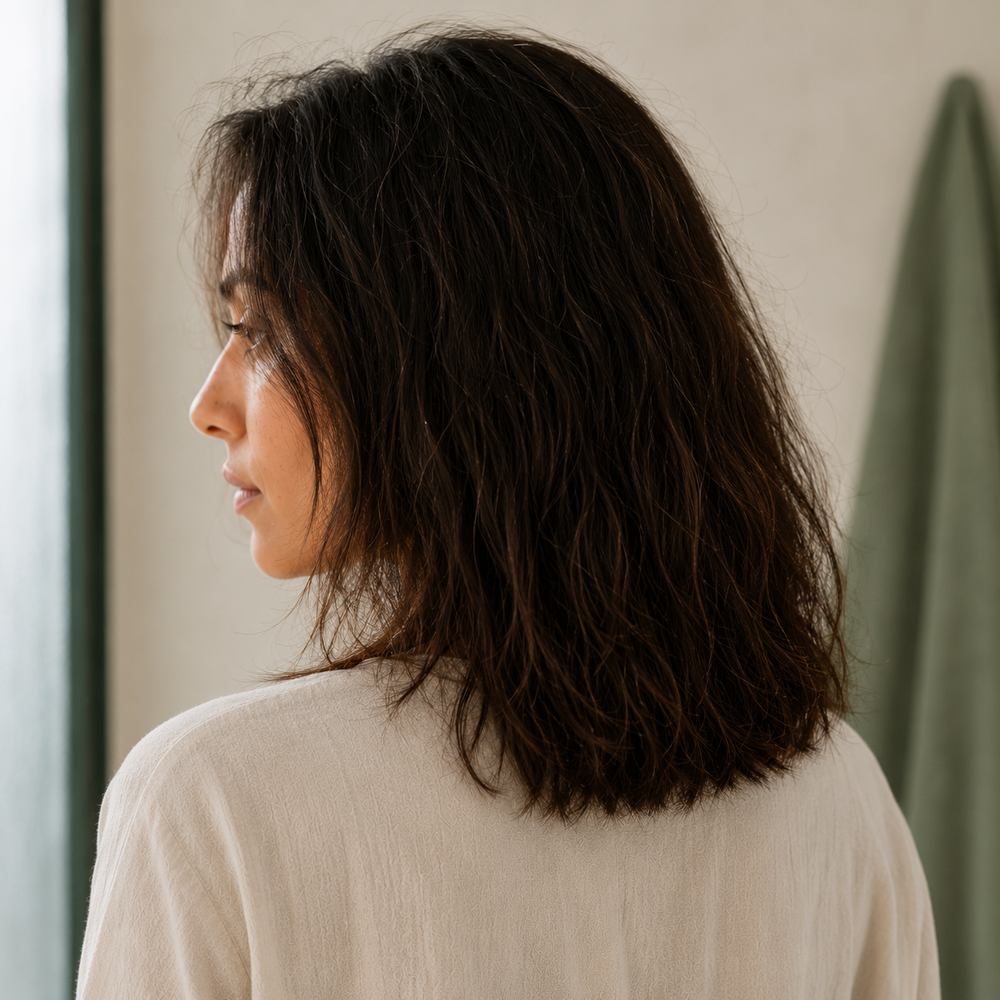 Air-dried hair before using the Ionic Hair Dryer Brush